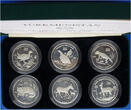 Turkmenistan 6 x 500 Manat 1996 Endangered Wildlife Silver Proof Collection PP