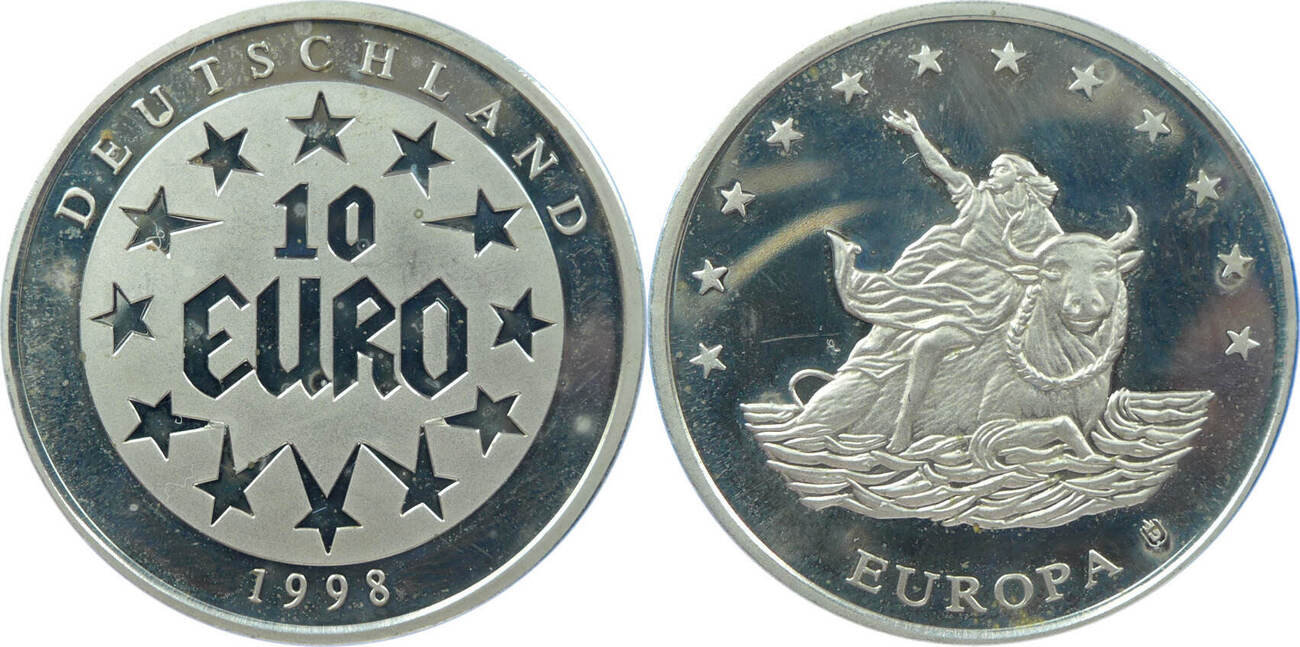 10 Euro Münze 1998 Raub Der Europa