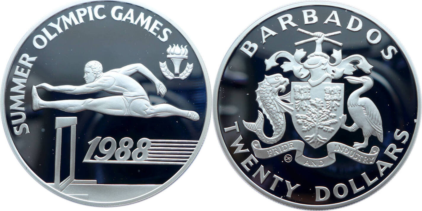 Barbados 20 Dollars Olympische Sommerspiele 1988 in Seoul