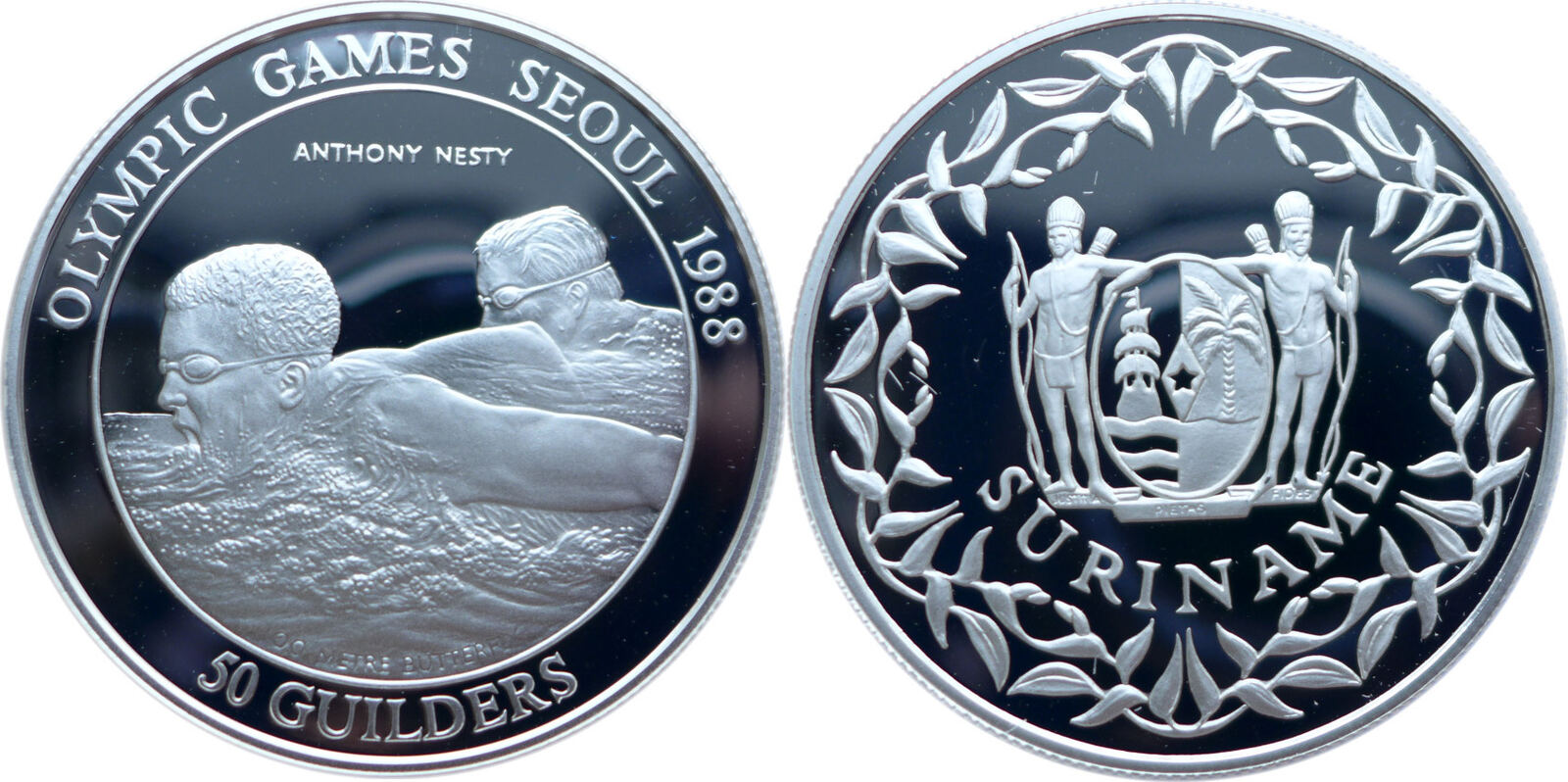 Suriname 50 Gulden Olympische Sommerspiele 1988 in Seoul Schwimmer