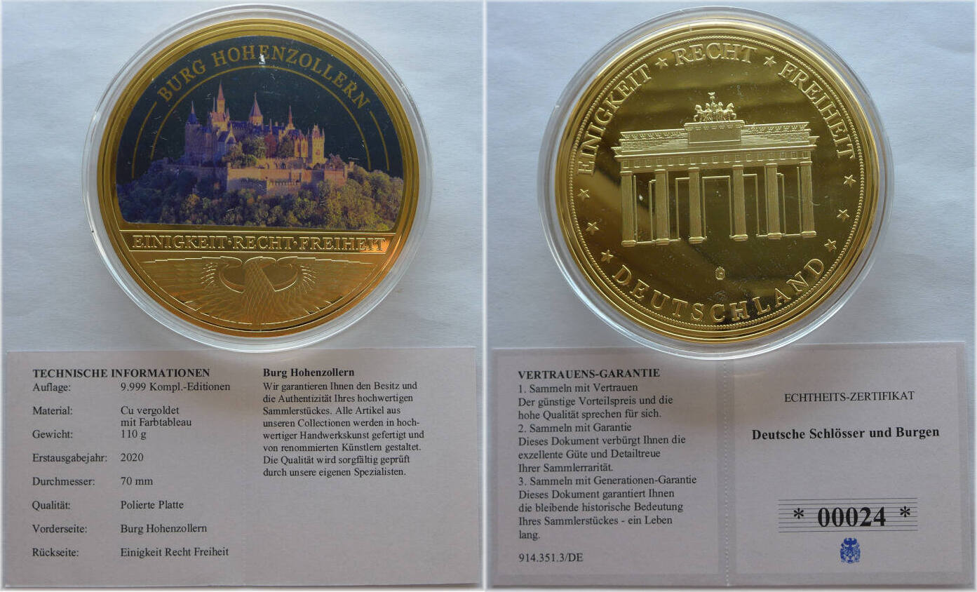 Deutschland Gigant Medaille 2020 Deutsche Schlösser und Burgen