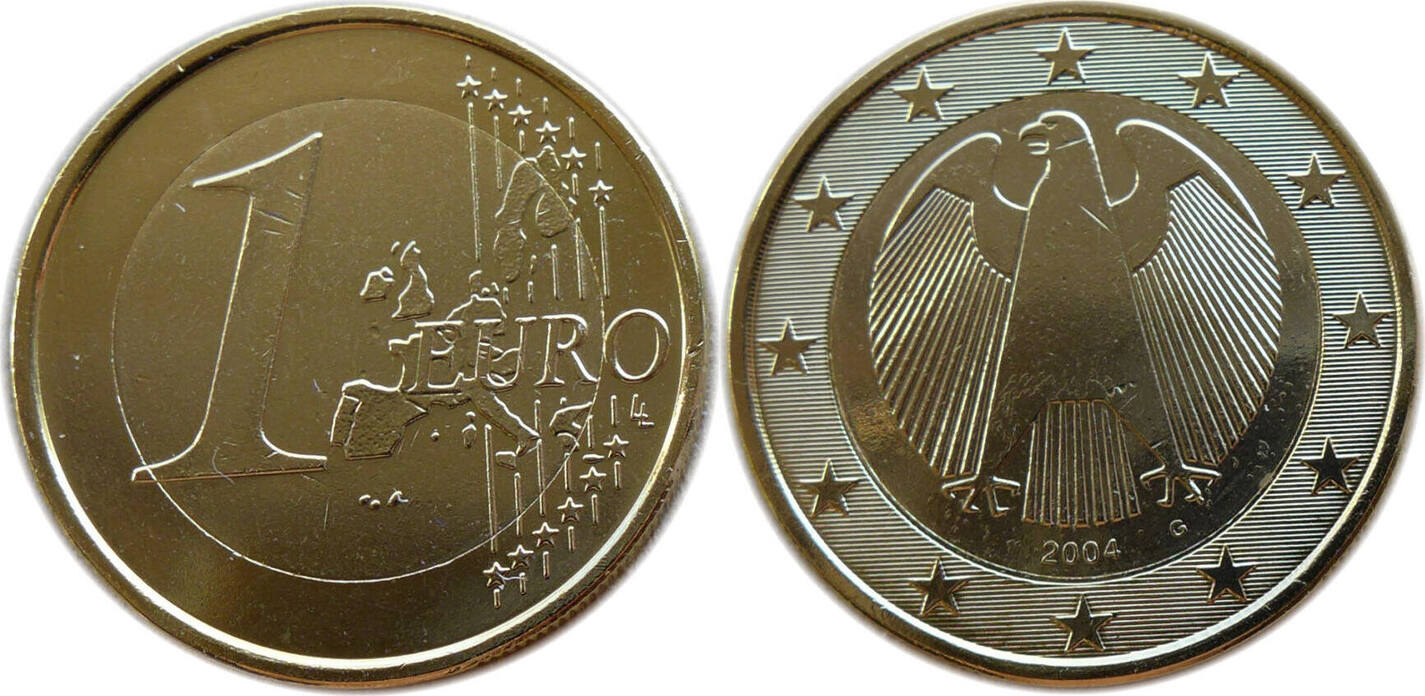 1 Euro Luxemburg 2004 Deutschland 1 Euro 2004 G Euromünze vergoldet ss+ | MA-Shops