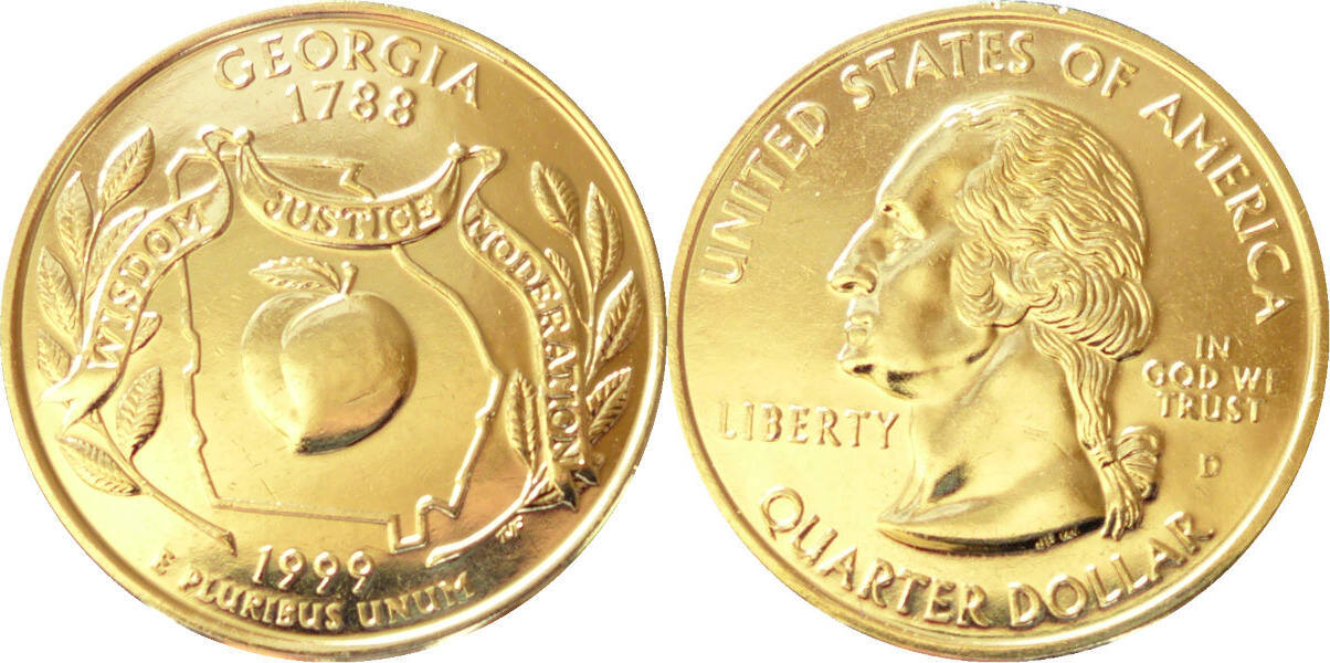 1999 Die offiziellen QuarterDollars der USA 1788 unc