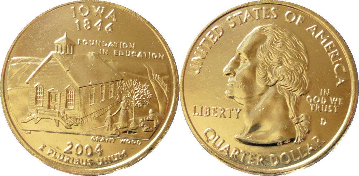 2004 Die offiziellen QuarterDollars der USA Iowa 1846 unc