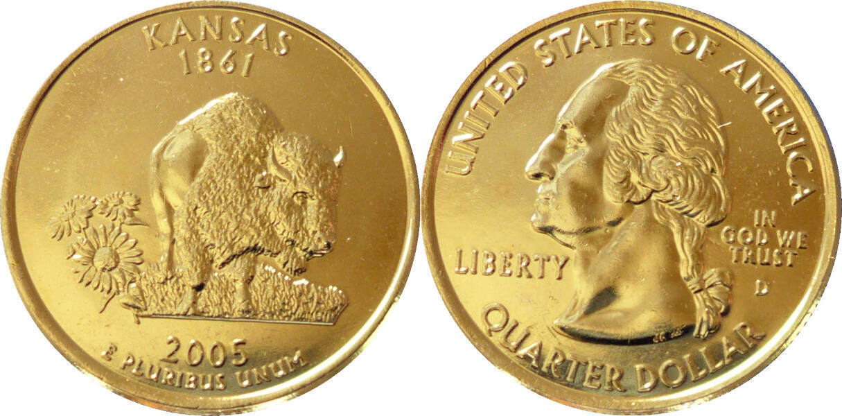 2005 Die offiziellen QuarterDollars der USA Kansas 1861 unc