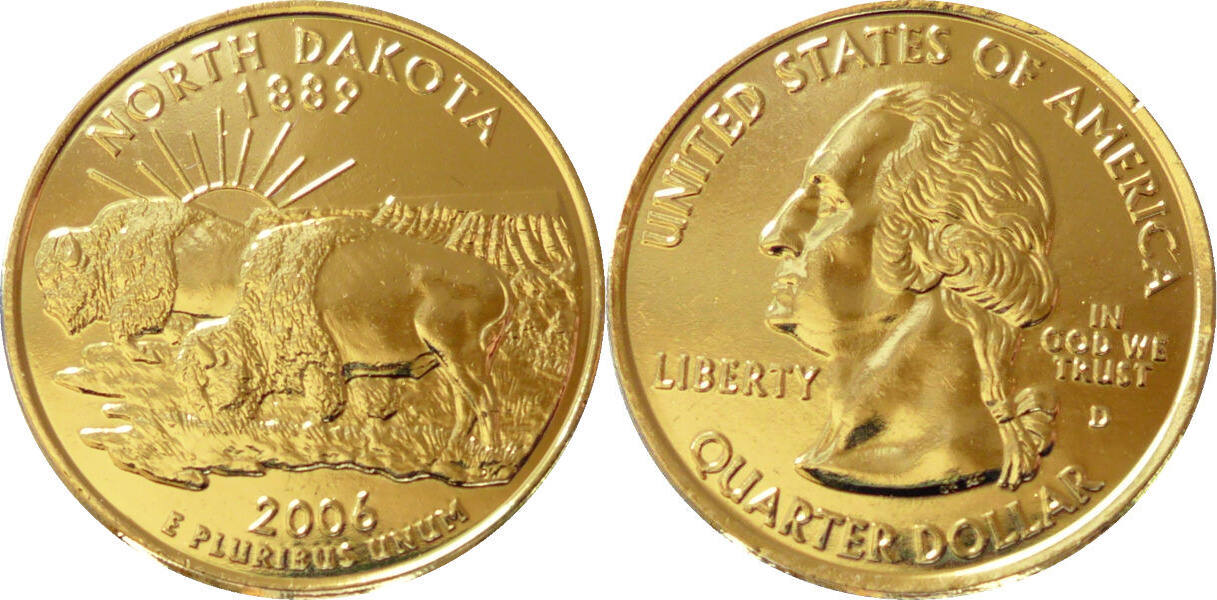 2006 Die offiziellen QuarterDollars der USA North Dakota 1889 unc