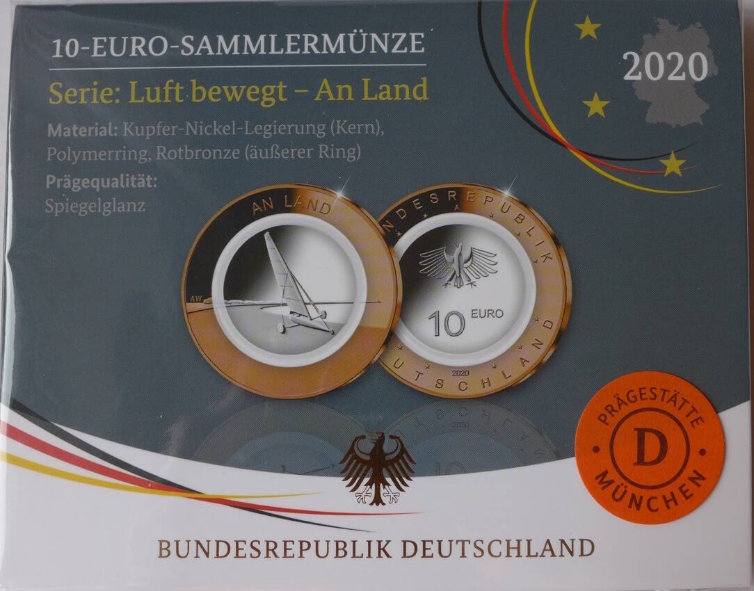 10 Euro 2019 Deutschland In Der Luft Mit Farblosem Polymerring PP