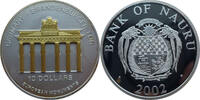 Nauru 10 Dollar Europäische Monumente - Brandenburger Tor - Skulpturmünze -