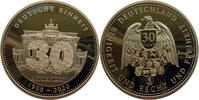 Deutschland Medaille 30 Jahre Deutsche Einheit - Fall der Mauer (1990-2020)- mit 24 Karat Goldauflage -