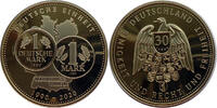 Deutschland Medaille 30 Jahre Deutsche Einheit - Währungsunion (1990-2020)- mit 24 Karat Goldauflage -
