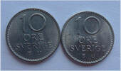 Schweden 2 x 10 Öre Gustav VI. Adolf (1950-1973) -