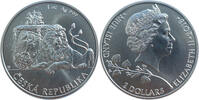 Niue Island 2 Dollar Tschechische Republik - Doppelschwänziger Löwe - 1 Oz Silber- SELTEN!!! -