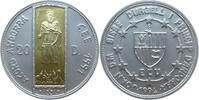 Andorra 20 Diners ECU Zollunion - Peter III. von Katalonien & Aragon - Silber mit 1,6 g Gold Inlay -