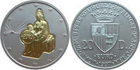 Andorra 20 Diners Römische Verträge - Silber mit 1,6 g Gold Inlay -