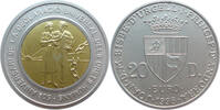 Andorra 20 Diners Allgemeine Erklärung der Menschenrechte - Silber mit 1,5 g Gold Inlay -
