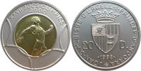 Andorra 20 Diners Olympische Spiele 2000 in Australien - Diskuswerfer- Silber mit 1,6 g Gold Inlay -