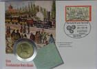 DDR 5 Mark Numisbrief - Erste Eisenbahnlinie Deutschlands - Nürnberg/Fürth - Saxonia -