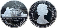 Kanada 1 Dollar Détroit de Davis Strait (1587-1987) - Segelschiff -