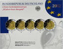 Bundesrepublik Deutschland 5 x 2 Euro Gedenkmünzenset 10 Jahre Euro-Bargeld -