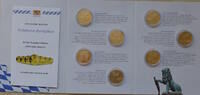Deutschland 7 Silbermedaillen Sammlung 1500 Jahre Bayern in edlem Silber mit orig. Folder - mit Gold veredelt -