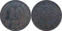 10 Pfennig 1916 Deutsches Reich Kaiserreich Wilhelm II. ss, ohne Münzzeichen