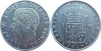 Schweden 1 Krone Gustav VI. Adolf (1950-1973) Kursmünze -