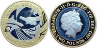 Großbritannien 2 Pfund Olympische Spiele 2012 in London - Stabübergabe an Rio - Silver Proof Piedfort -