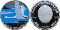Nord Korea 5 Won Zwergschwan - Cygnus Columbianus - Coloriert -