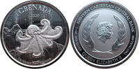 Grenada 2 Dollars Caribbean reef octopus - ungefärbt - 1 Oz Silber -