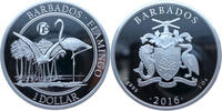 Barbados 1 Dollar Flamingos - Privy f15 1 Oz Feinsilber -