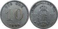 Schweden 10 Öre Oskar II. -