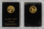 China 10 Yuan Mini-Goldmünze Pandabär - 1 g Gold -