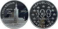 Frankreich 15 Euro / 100 Francs 1997 Hotel de Ville, Stockholm PP, fleck... 69,00 EUR  zzgl. 4,50 EUR Versand