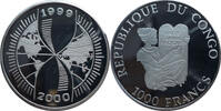 Kongo 1.000 Francs 2000 Millennium 2000 - Sanduhr PP, fleckig angelaufen 60,00 EUR  zzgl. 4,50 EUR Versand