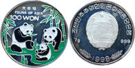Nordkorea 100 Won 1998 Fauna of Asia - Panda-Familie - Farbm&uuml;nze PP, fle... 39,00 EUR  zzgl. 4,50 EUR Versand