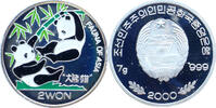 Nordkorea 2 Won 2000 Fauna of Asia - Spielende Pandas - Farbm&uuml;nze PP, fl... 35,00 EUR  zzgl. 4,50 EUR Versand