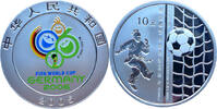 China 10 Yuan 2005 Gedenkm&uuml;nze FIFA Fussball-Weltmeisterschaft in Deutsc... 105,00 EUR  zzgl. 7,50 EUR Versand