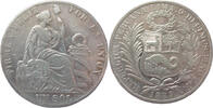 Peru 1 Sol 1889 Firme Y Feliz - Por la Union ss, Kratzer 105,00 EUR  zzgl. 7,50 EUR Versand