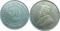 British Straits Settlements Malaysia 50 Cents Half Dollar 1920 George V.... 28,00 EUR  zzgl. 4,50 EUR Versand