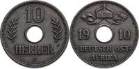 DEUTSCH-OSTAFRIKA 10 Heller 1910 Hamburg Sehr schön-vorzüglich 50,00 EUR  zzgl. 5,00 EUR Versand