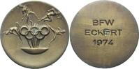 OLYMPISCHE SPIELE Bronzierte Weißmetall-Medaille -