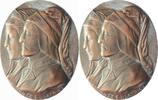 DICHTER UND SCHRIFTSTELLER Ovales Bronze-Galvano Dante Alighieri 1265-1321 o:J. -