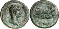 RÖMISCHES KAISERREICH HADRIANUS 117-138. AE 1458 dunkelgrüne Patina, Felder bearbeitet , ss-
