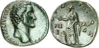 RÖMISCHES KAISERREICH Antoninus Pius Caesar (138). AE  R olivgrüne Patina ss-vz