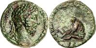 RÖMISCHES KAISERREICH MARCUS AURELIUS, Augustus 161-180. AE  161-180 n. Chr. dunkelgrüne Patina, vz  /  ss-