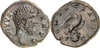 RÖMISCHES KAISERREICH Divus Verus z.Z. Marcus Aurelius +169. AE  R braungrüne Patina, am Hals Patinafleck, geglättet sonst vz-