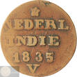 Nederlands-Indië 2 cent 1835 over 1834 Onbekende jaartalwijziging VF