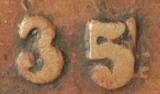 Nederlands-Indië 2 cent 1835 over 1834 Onbekende jaartalwijziging VF