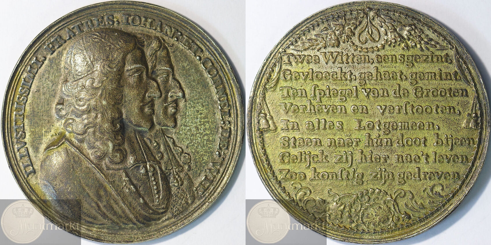 Nederland Historiepenning 1672 (later gegoten) Johan en Cornelis de