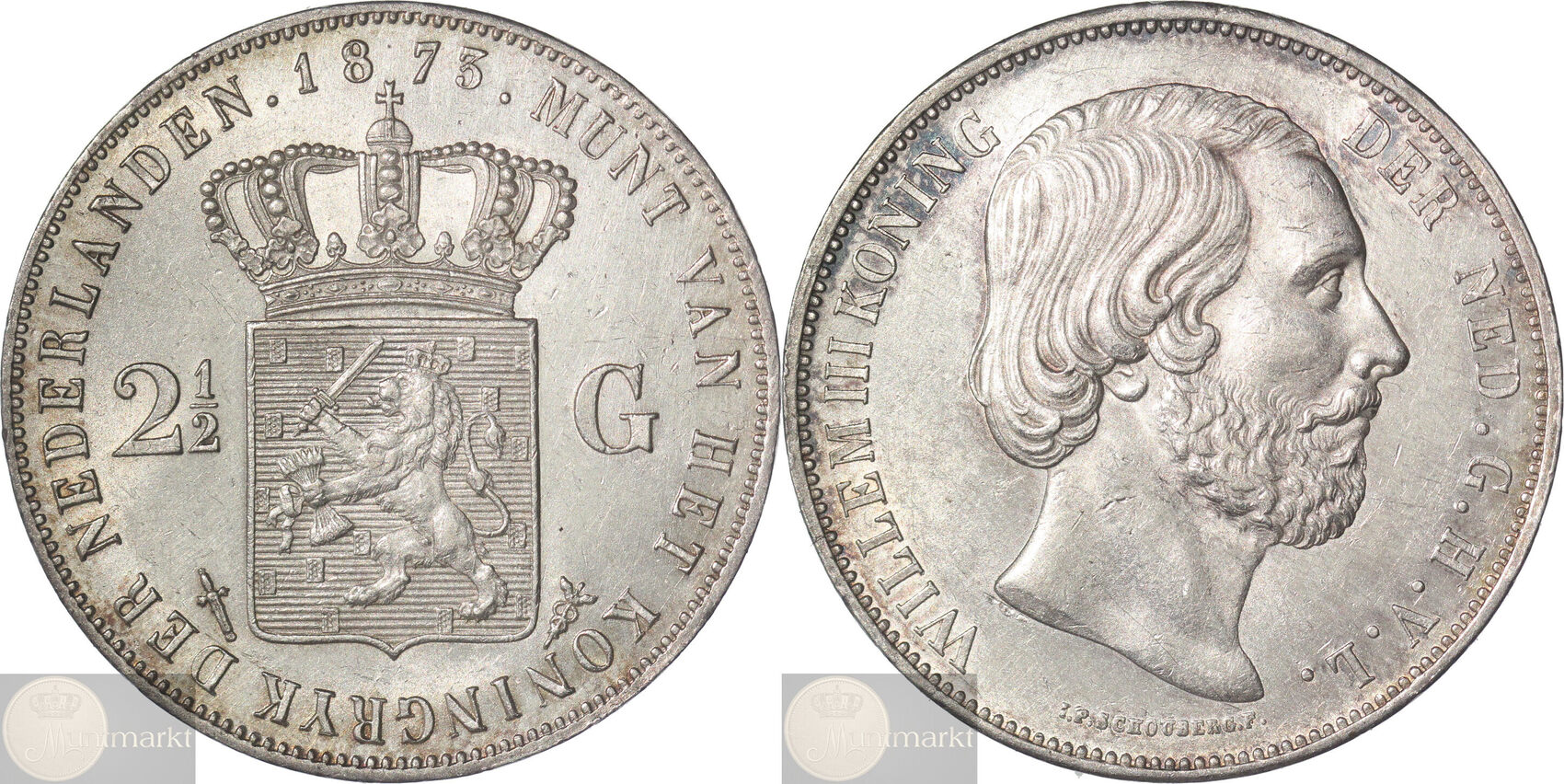 Koninkrijk der Nederlanden 2½ Gulden / Rijksdaalder 1873 Willem III